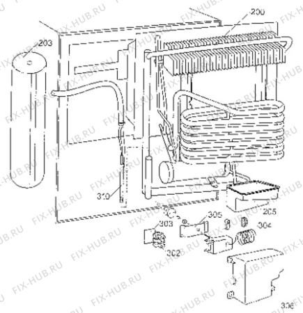 Взрыв-схема холодильника Electrolux EAO602 - Схема узла Cooling system 017